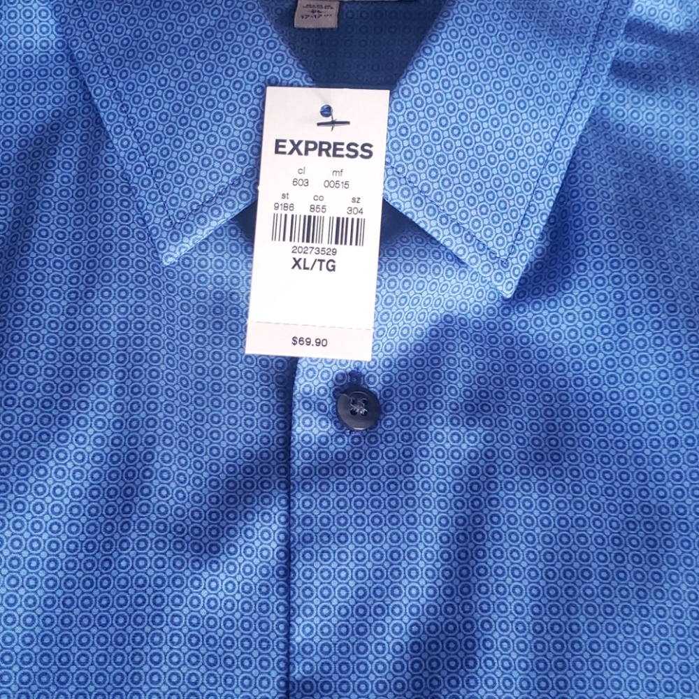 Express Blue Button Down - Picture 5 of 6